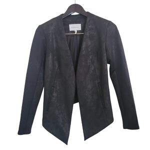 BCBG Generation Black Faux Suede Blazer Jacket Sx S